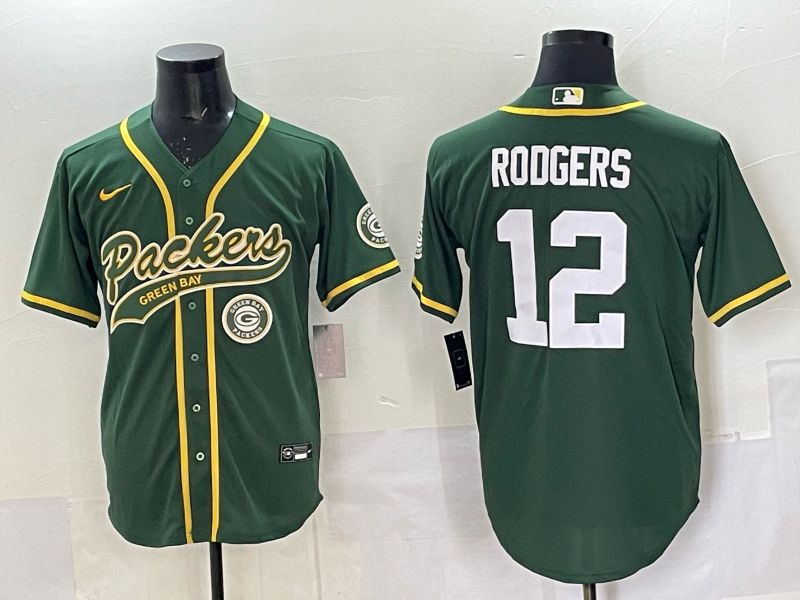Men 2025 Nike Green Bay Packers #12 Rodgers Green Joint Name  Limited NFL Jersey style 046->green bay packers->NFL Jersey